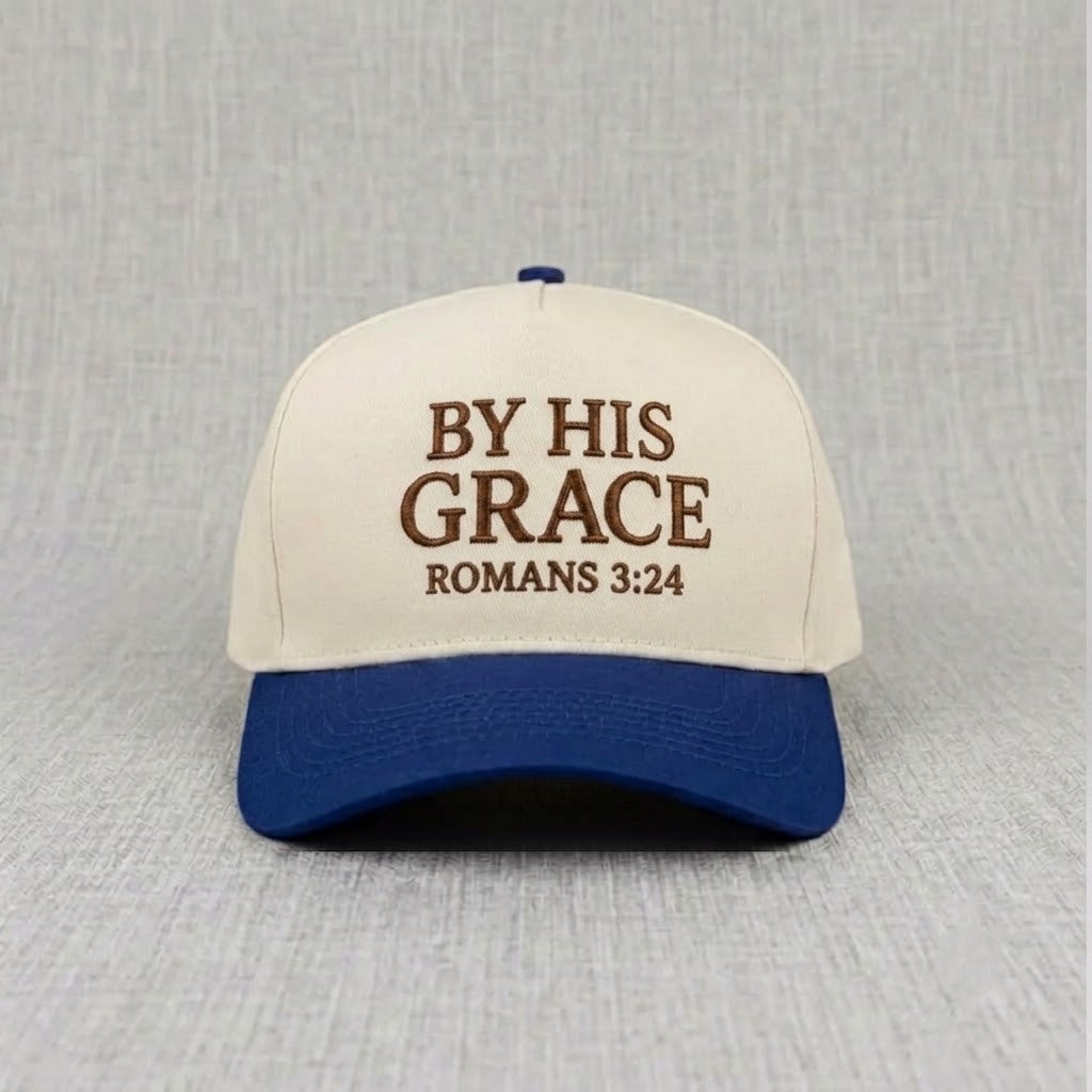 BY HIS GRACE ROMANS 3:24 FAITH BASEBALL EMBROIDERED HAT CT-0023