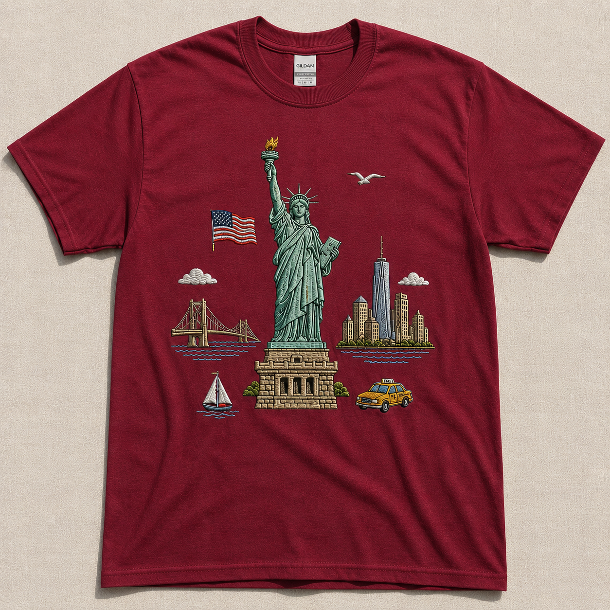 STATUE OF LIBERTY EMBROIDERED TEE BS-00001