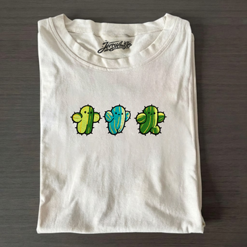 CUTE CACTUS TRIO EMBROIDERED TEE CT-0015