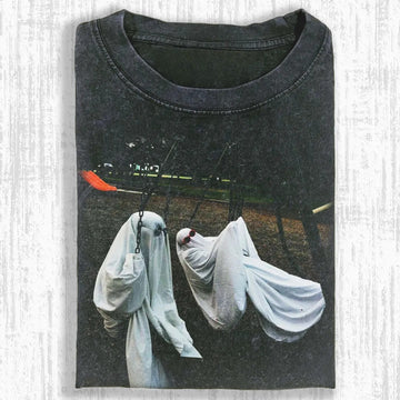 SPOOKY GHOST SWING HALLOWEEN GRAPHIC T-SHIRT LL - 0135