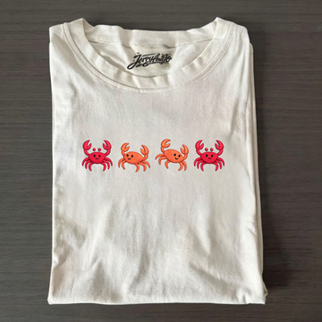 FOUR CUTE CRABS EMBROIDERED TEE CT-0006