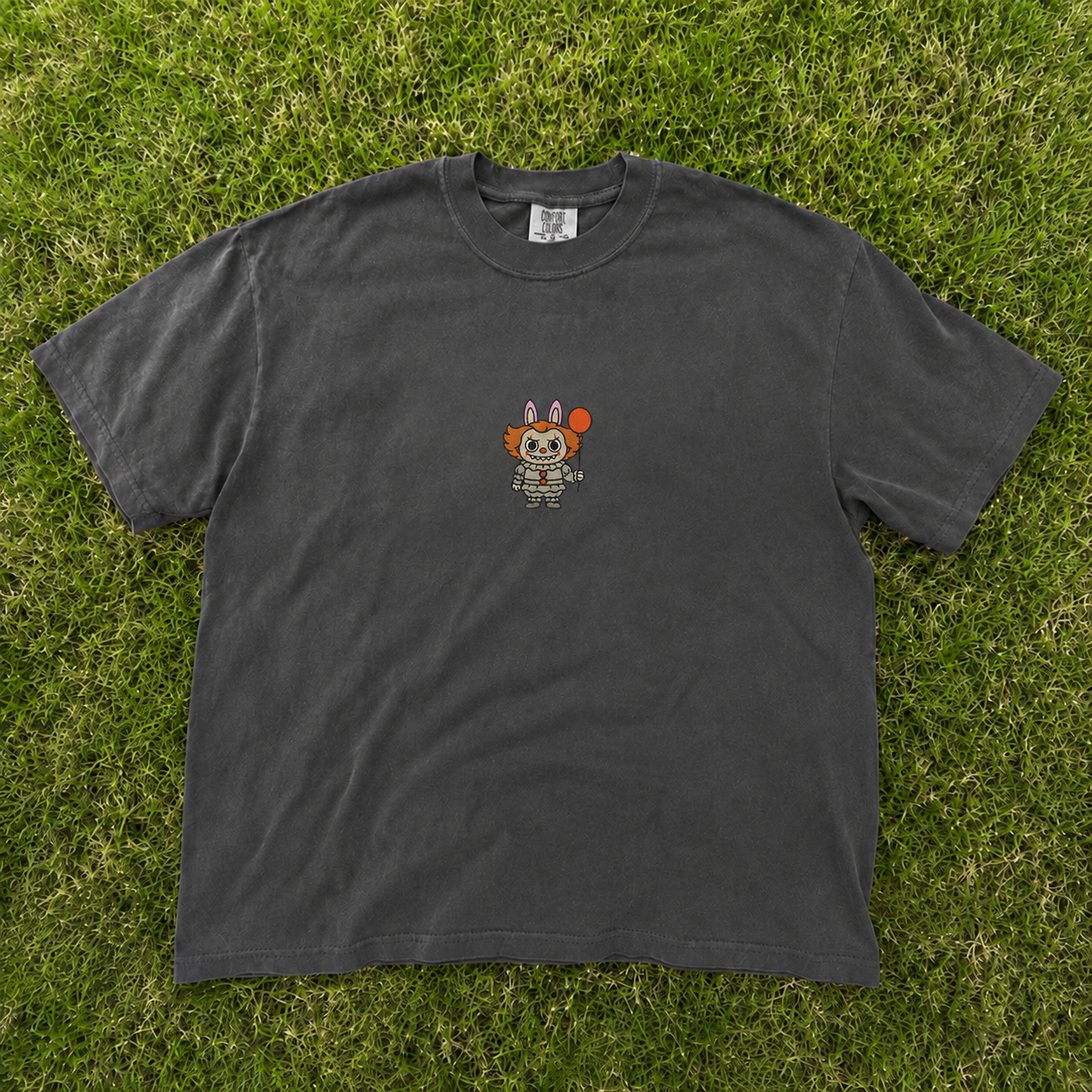 CREEPY BUNNY CLOWN EMBROIDERED TEE AV-0062
