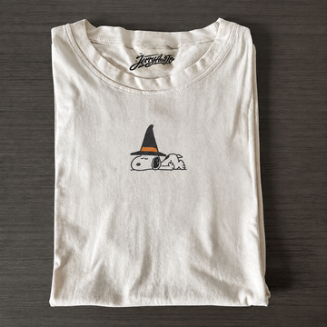 SLEEPY WITCH DOG EMBROIDERED SHIRT AV-0008
