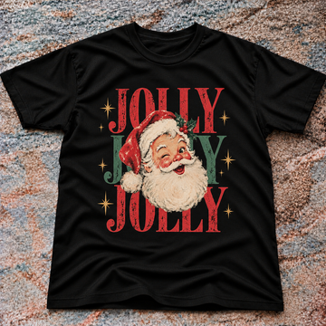 Jolly Jolly Jolly Vintage Santa Claus Retro Christmas SHIRT HHUE - 169