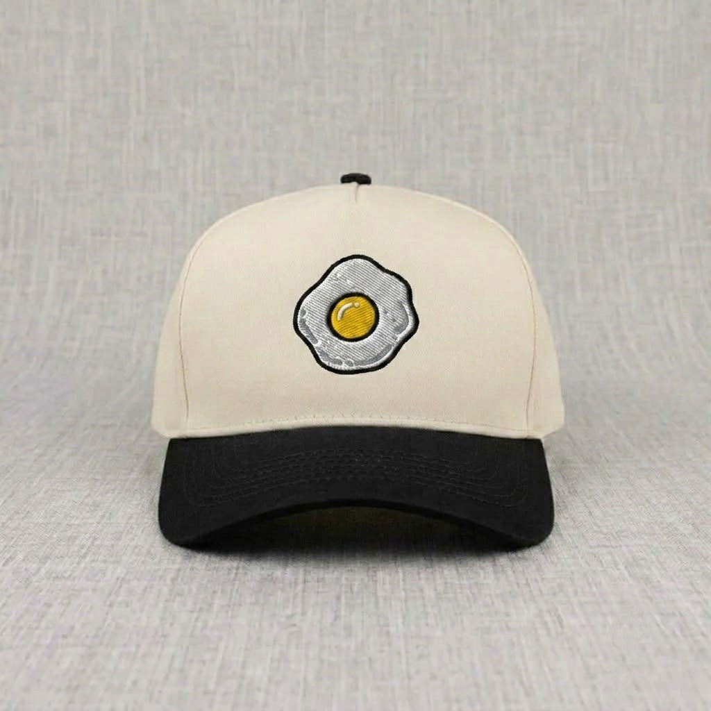 FUNNY FRIED EGG EMBROIDERED BASEBALL HAT CT-0025
