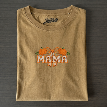MAMA PUMPKIN BOW AUTUMN EMBROIDERED SHIRT AV-0020