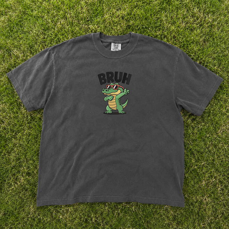 Alligator Bruh Embroidery Design Tshirt, Back to school Gift B-0091