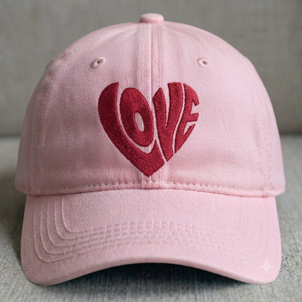 LOVE HEART EMBROIDERED DAD HAT BS-0024