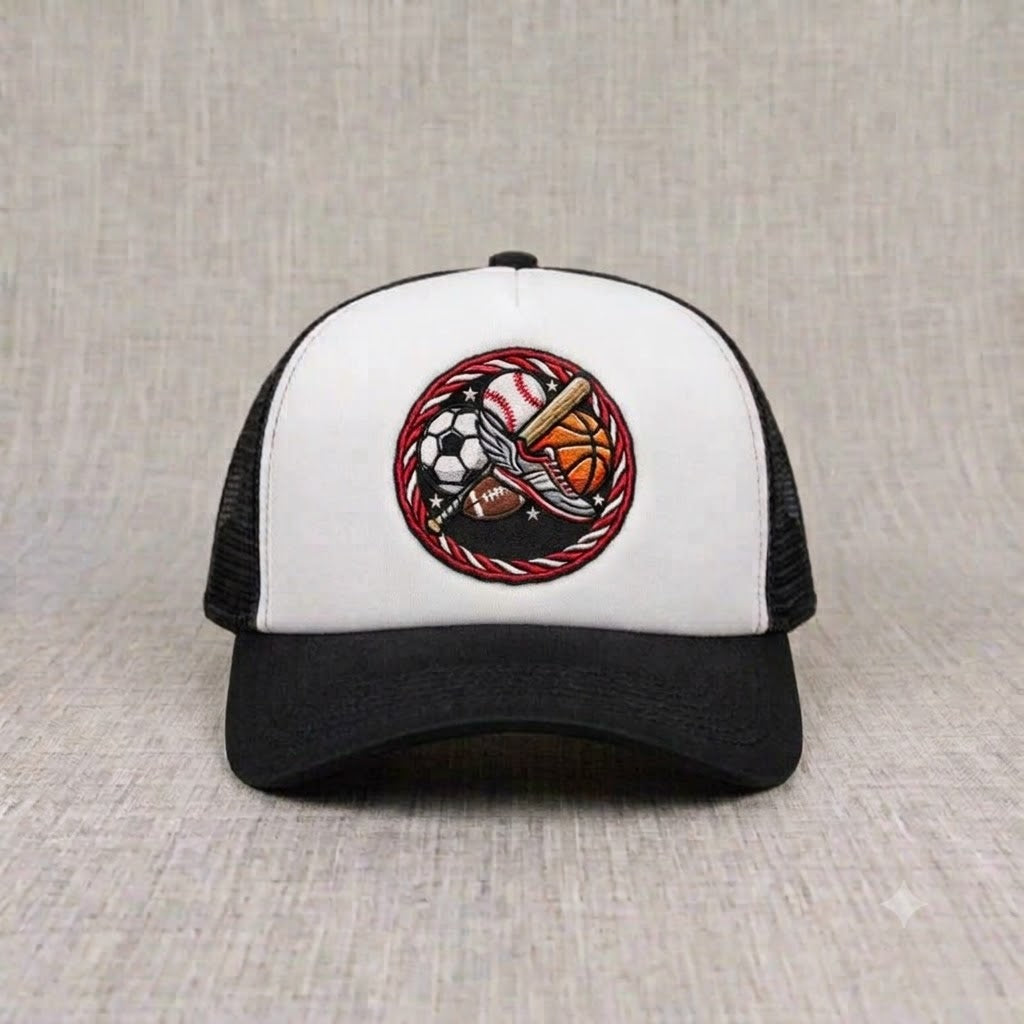 SOCCER BASKETBALL BASEBALL MIX LOGO MESH HAT BS-0003