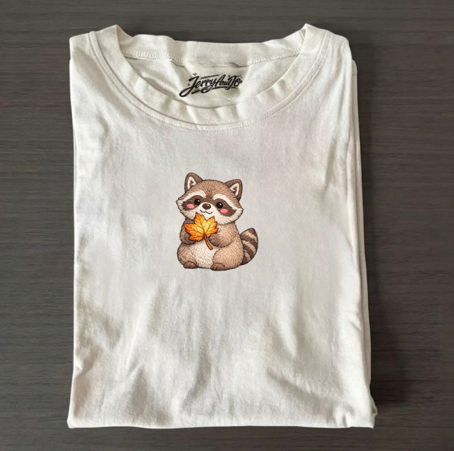 CUTE RACCOON FALL SEASON EMBROIDERY SHIRT AV-0003