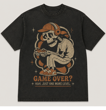 RETRO SKELETON GAMER HALLOWEEN T-SHIRT AV-00141