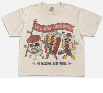 LET'S WATCH HORROR MOVIES VINTAGE HALLOWEEN T-SHIRT AV-00115