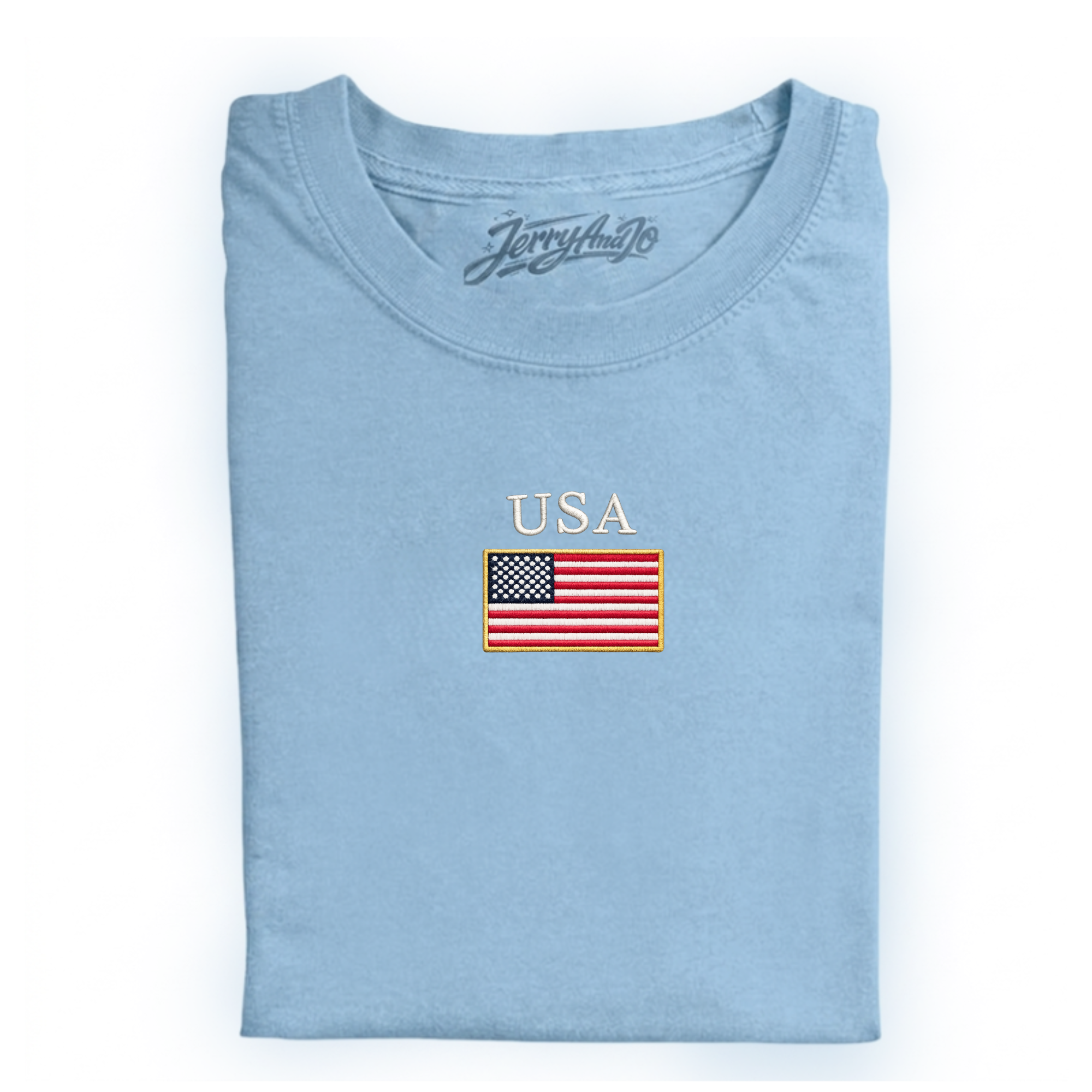 USA FLAG EMBROIDERED TEE CT-0011
