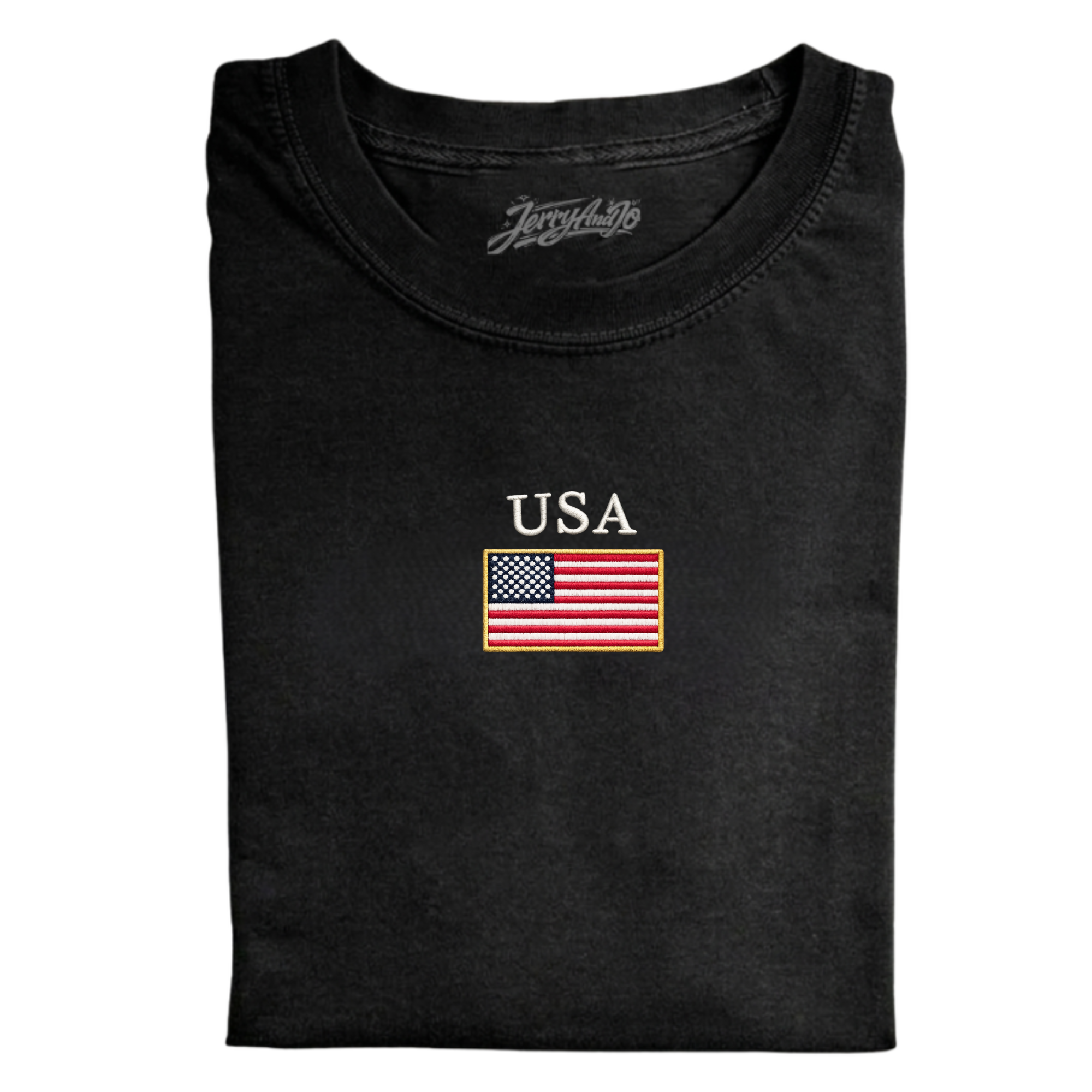 USA FLAG EMBROIDERED TEE CT-0011