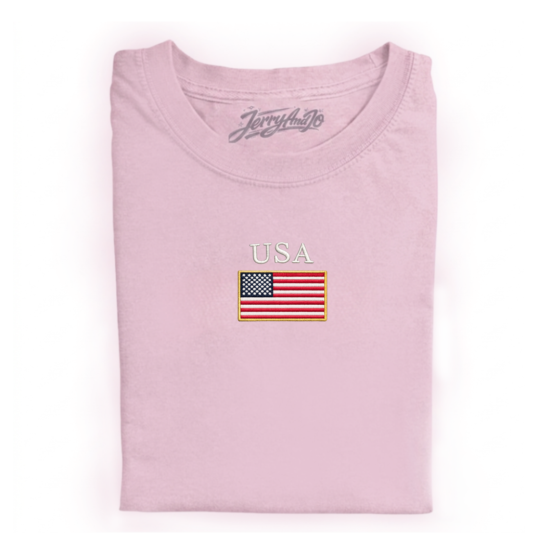 USA FLAG EMBROIDERED TEE CT-0011
