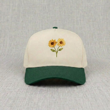 VINTAGE SUNFLOWER EMBROIDERED BASEBALL HAT CT-0013