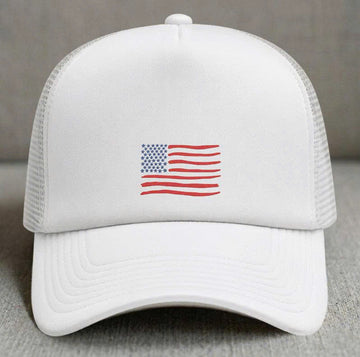 AMERICAN FLAG EMBROIDERED TRUCKER HAT MC-0001