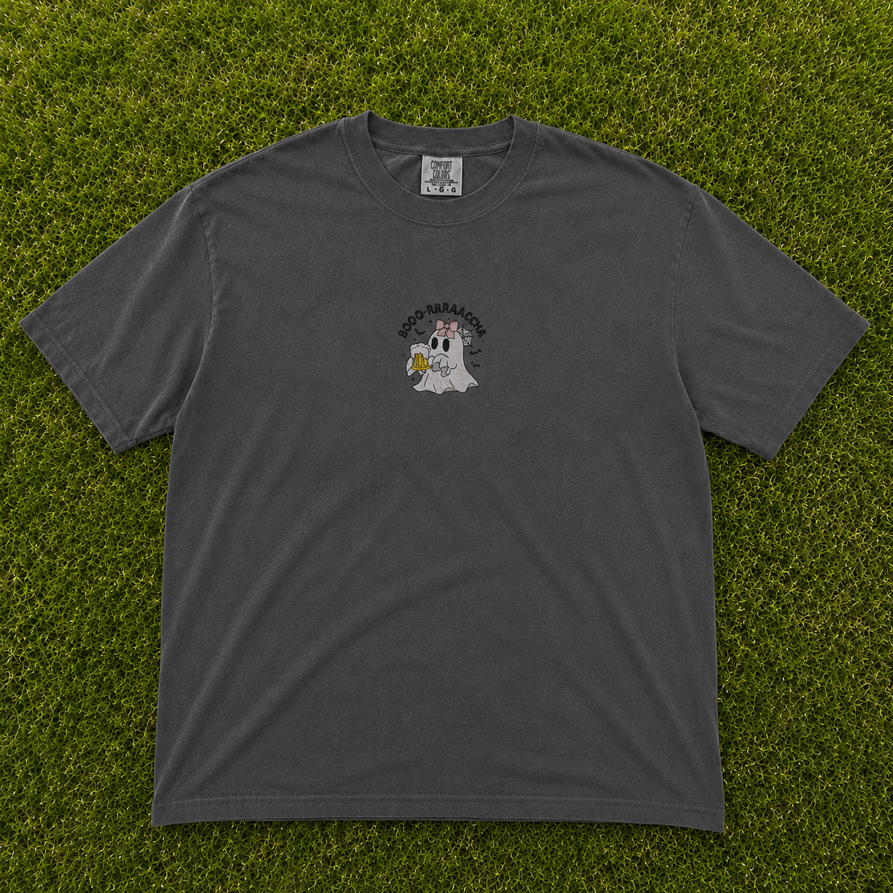 BOOO-RRRAAACCHA GHOST EMBROIDERED TEE AV-0063