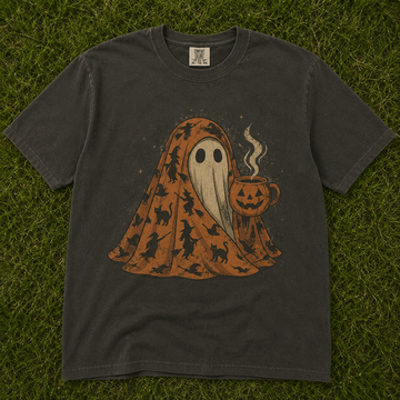 COZY HALLOWEEN GHOST PUMPKIN COFFEE VINTAGE SHIRT AV-0088