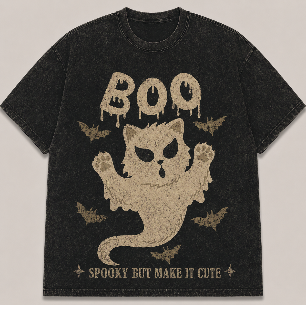 HALLOWEEN NIGHT BLACK CAT PUMPKIN VINTAGE T-SHIRT AV-00158