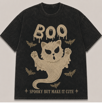 HALLOWEEN NIGHT BLACK CAT PUMPKIN VINTAGE T-SHIRT AV-00158