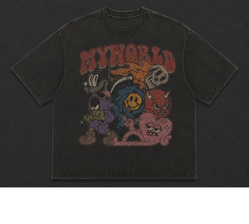 MY WORLD VINTAGE RETRO HALLOWEEN CARTOON GRAPHIC TEE AV-00201