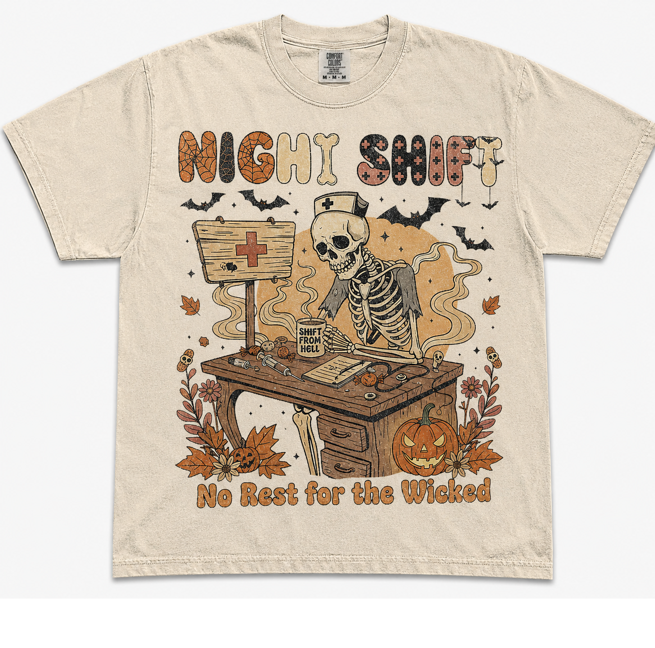 NIGHT SHIFT HALLOWEEN NURSE T-SHIRT AV-00116