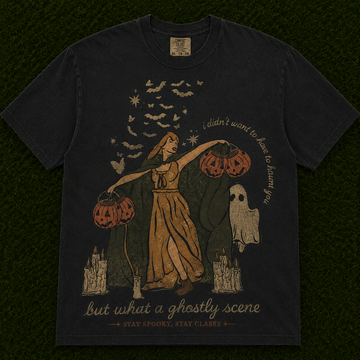 BUT WHAT A GHOSTLY SCENE VINTAGE HALLOWEEN T-SHIRT AV-0099
