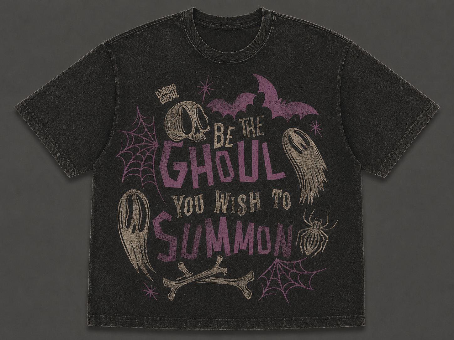 BE THE GHOUL YOU WISH TO SUMMON VINTAGE HALLOWEEN GHOST TEE AV-00192