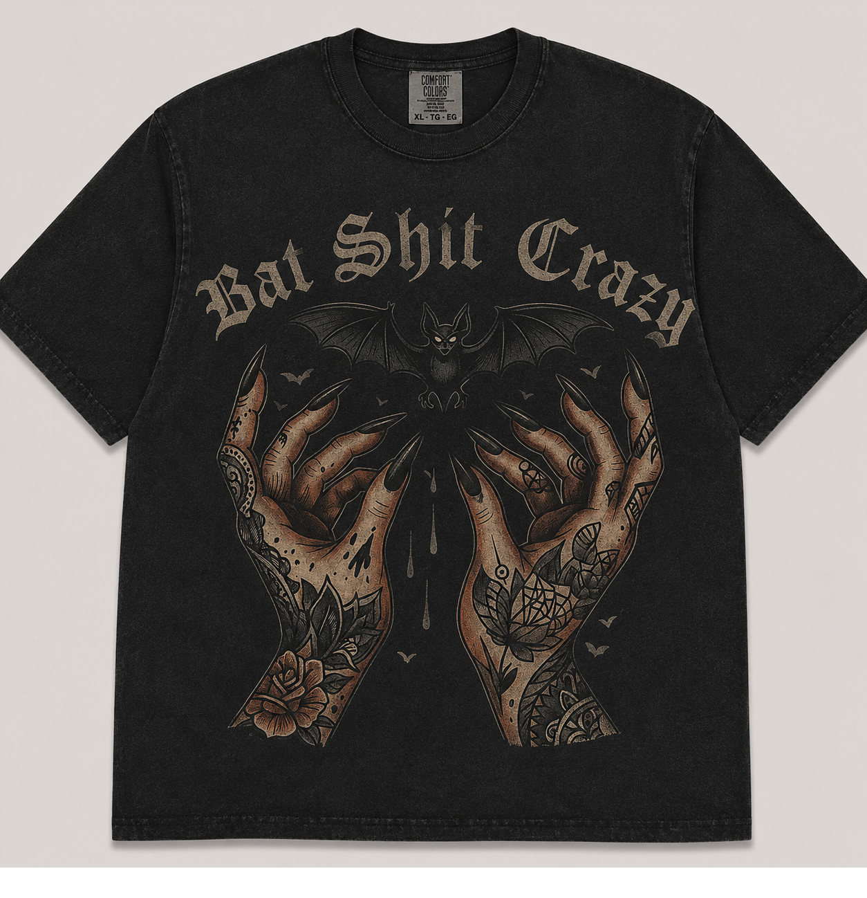BAT SHIT CRAZY GOTHIC HALLOWEEN T-SHIRT AV-00151