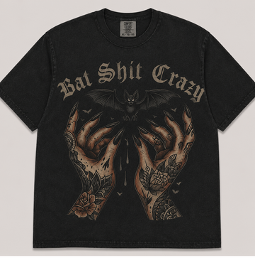 BAT SHIT CRAZY GOTHIC HALLOWEEN T-SHIRT AV-00151