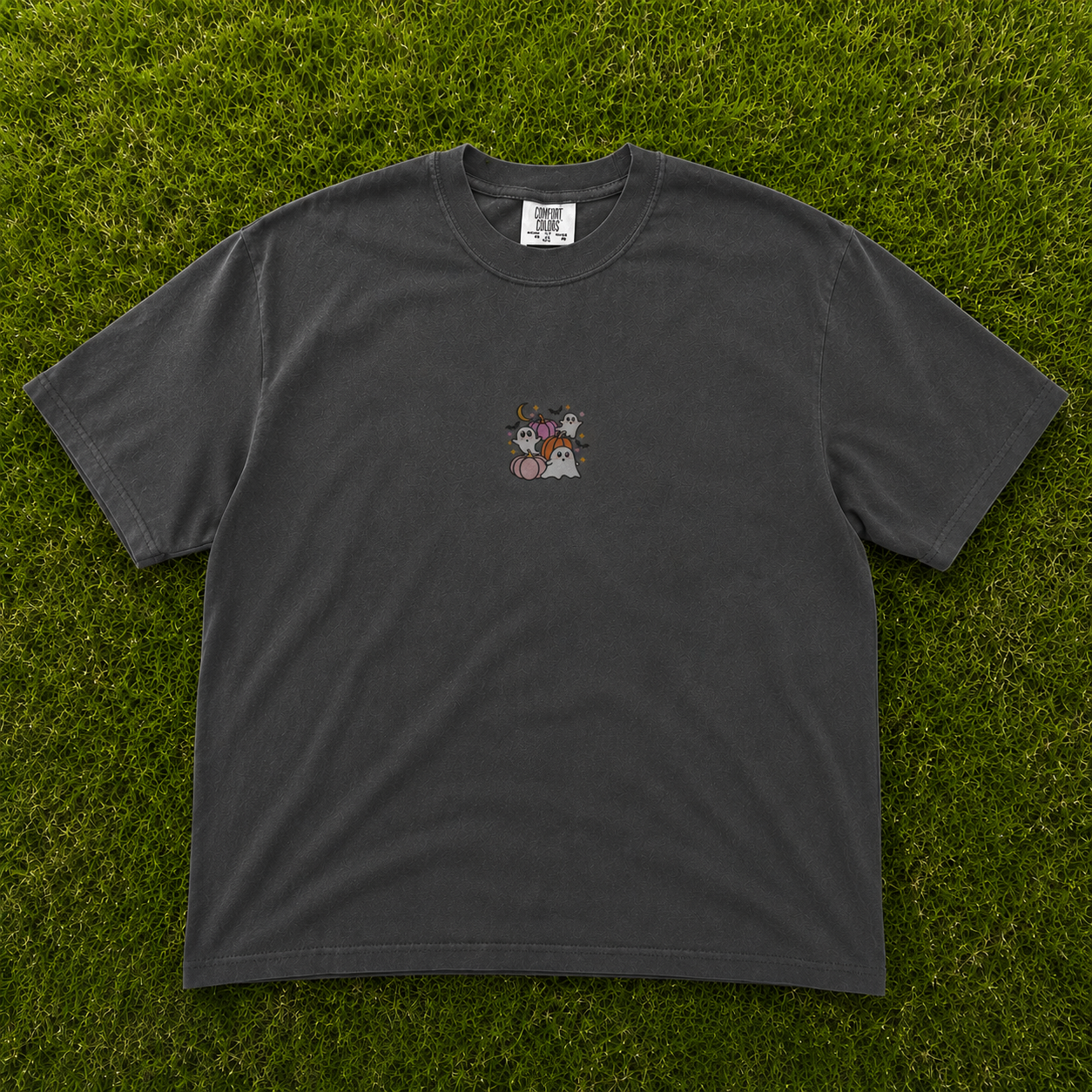 CUTE HALLOWEEN GHOST EMBROIDERED TEE AV-0065