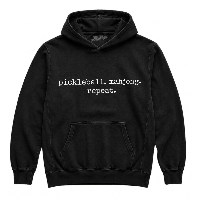 PICKLEBALL MAHJONG REPEAT RETRO GRAPHIC TEE BN-0007