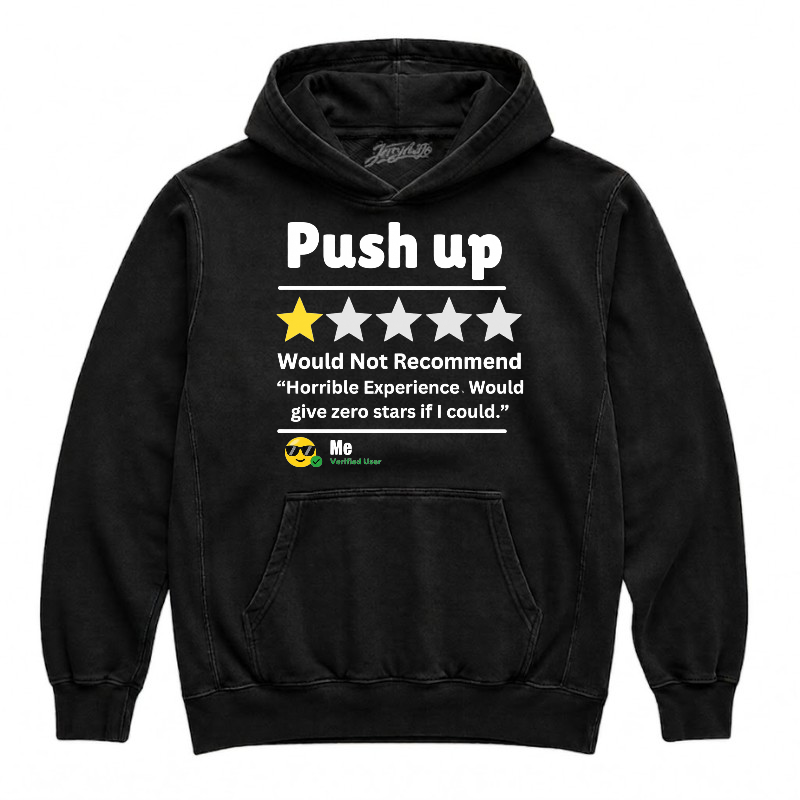 GYM HUMOR WORKOUT TEE FUNNY ONE STAR PUSH UP REVIEW TEE BN-0004