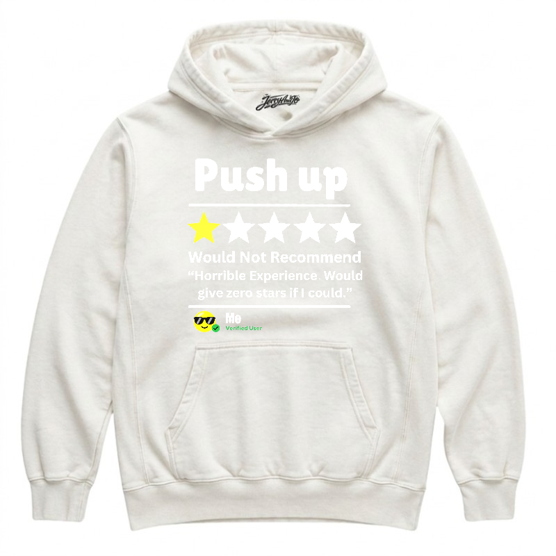 GYM HUMOR WORKOUT TEE FUNNY ONE STAR PUSH UP REVIEW TEE BN-0004