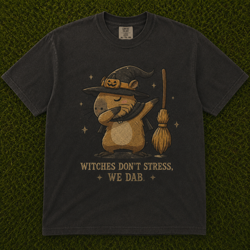 WITCHES DON'T STRESS WE DAB RETRO GRAPHIC T-SHIRT AV-0092