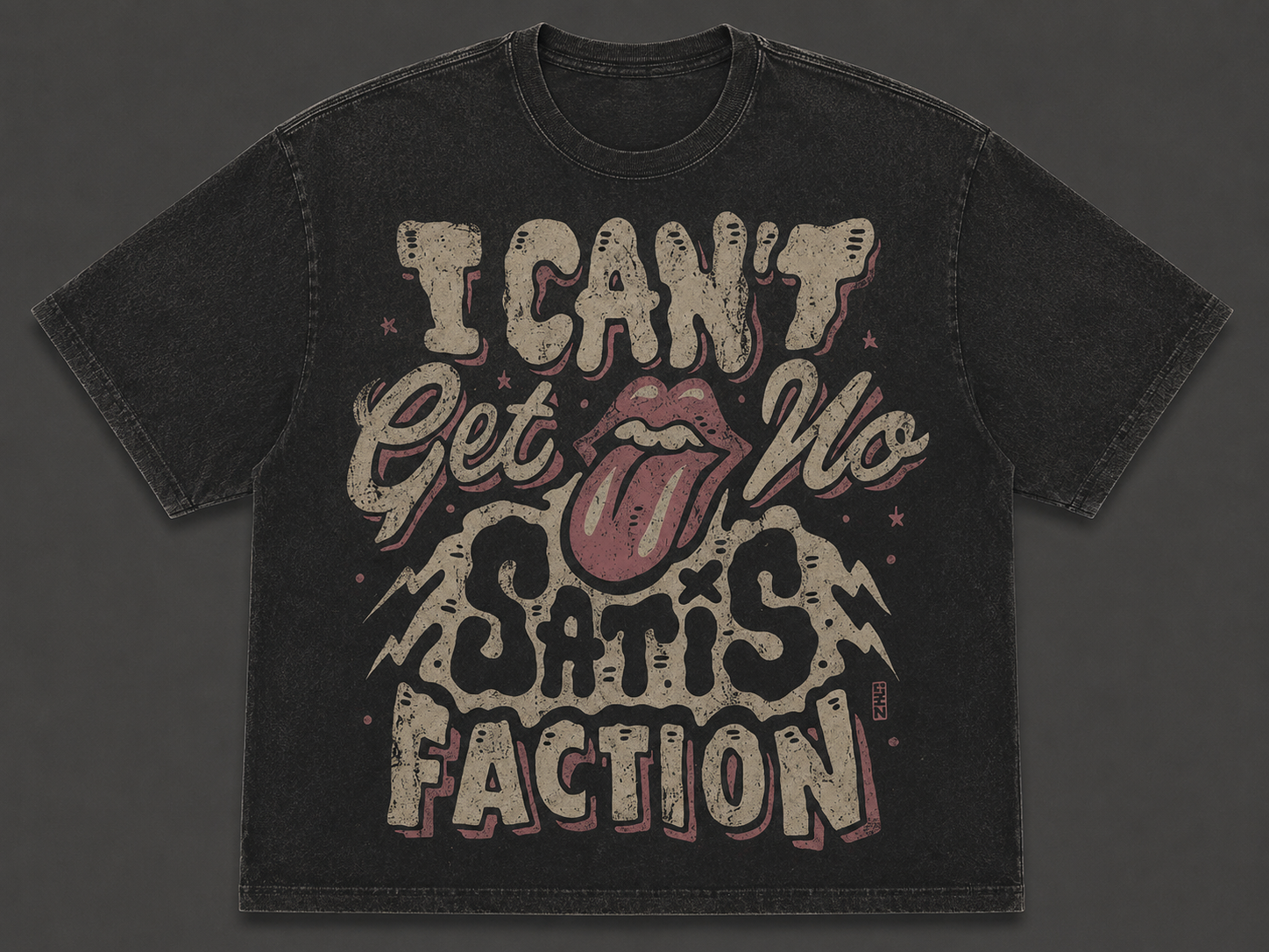 I CAN'T GET NO SATISFACTION VINTAGE RETRO HALLOWEEN GRAPHIC TEE AV-00193