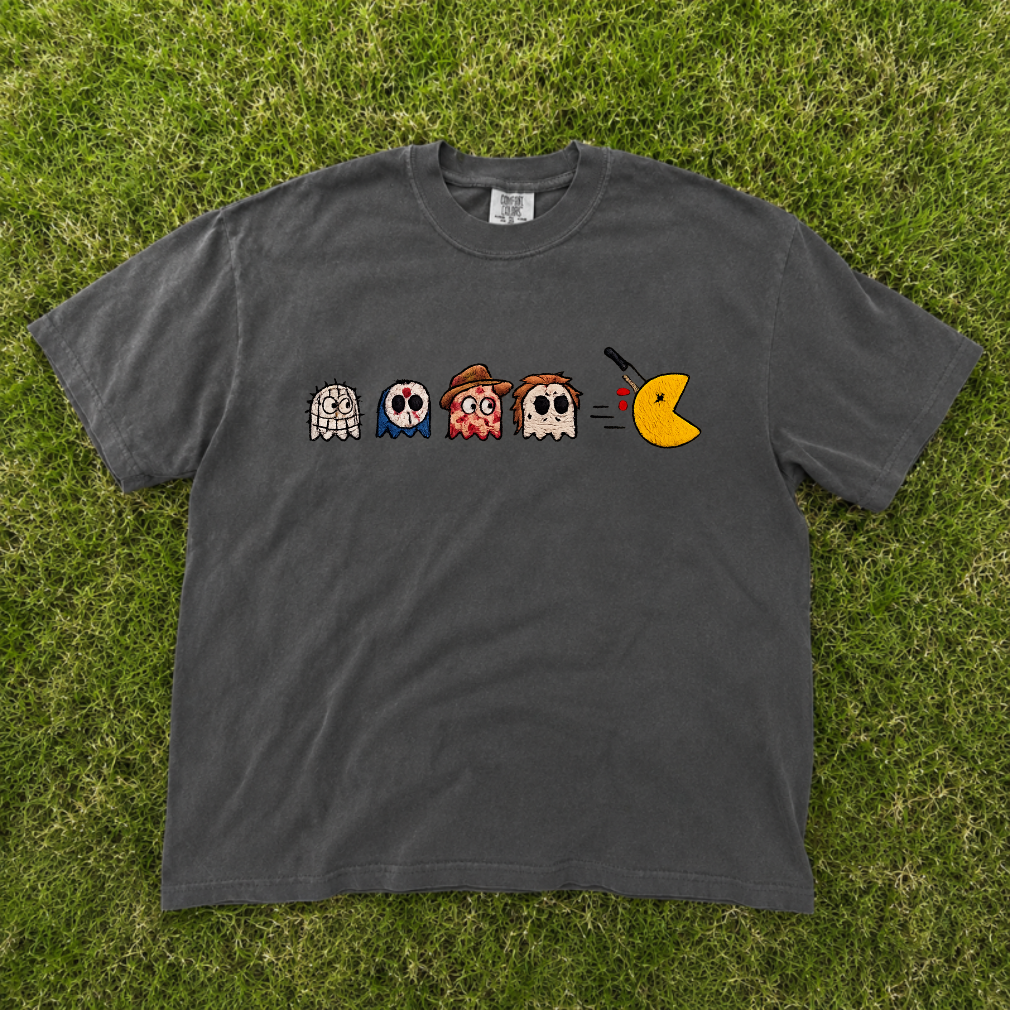 RETRO HORROR MASHUP EMBROIDERED TEE CT-0027