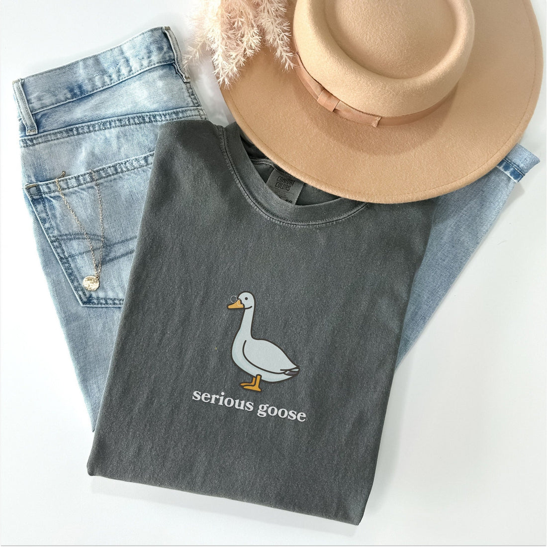 SERIOUS GOOSE SHIRT, FUNNY GOOSE SHIRT, FUNNY BIRD SHIRT, SATIRE, GOOSE LOVER SHIRT BT-0069