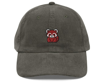Red Panda Corduroy Cap TK - 0079