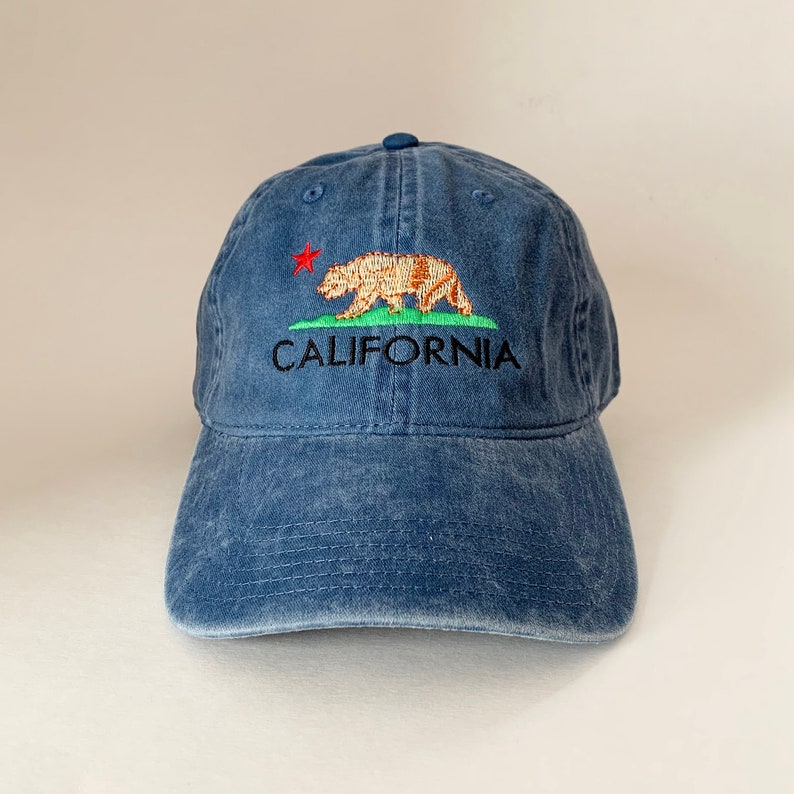 California Bear Cap California Flag Hat Calibear hat CA hat baseball hat map cap embroidered ballcap Washed Cotton Cap TK-0022