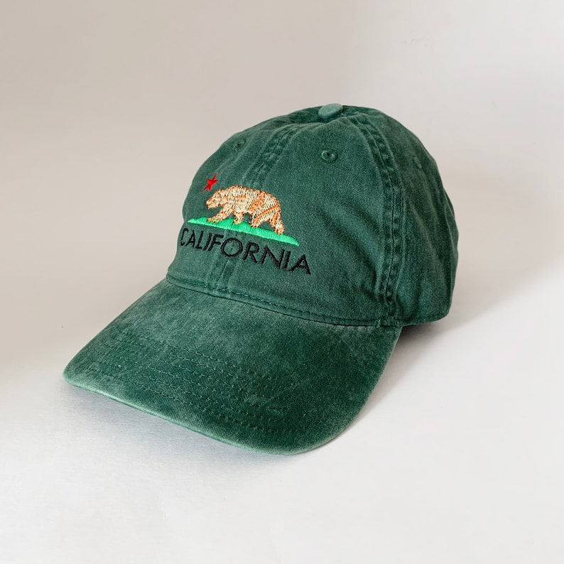 California Bear Cap California Flag Hat Calibear hat CA hat baseball hat map cap embroidered ballcap Washed Cotton Cap TK-0022