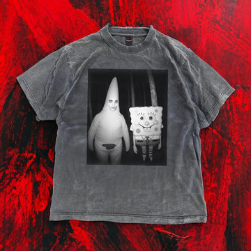 FUNNY SHIRT, VAMPIRE AND SPONGE CREEPY WOODS TSHIRT, VINTAGE TWILIGHT MEME T SHIRT BT-00144