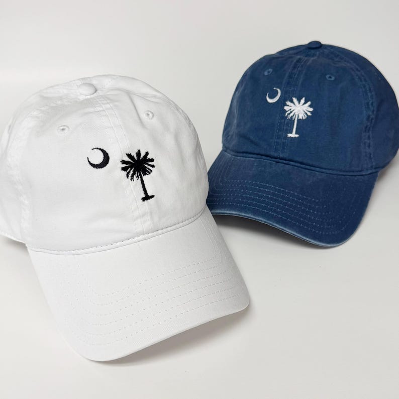 South Carolina Flag Symbol Cap hat baseball hat states cap embroidered ballcap Washed Cotton Cap TK-0023