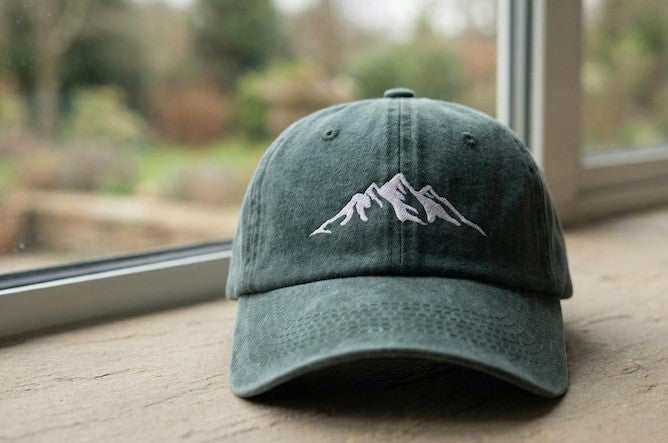 HIKING ADVENTURE CAP; EMBROIDERED MOUNTAIN BASEBALL HATS  QB-01