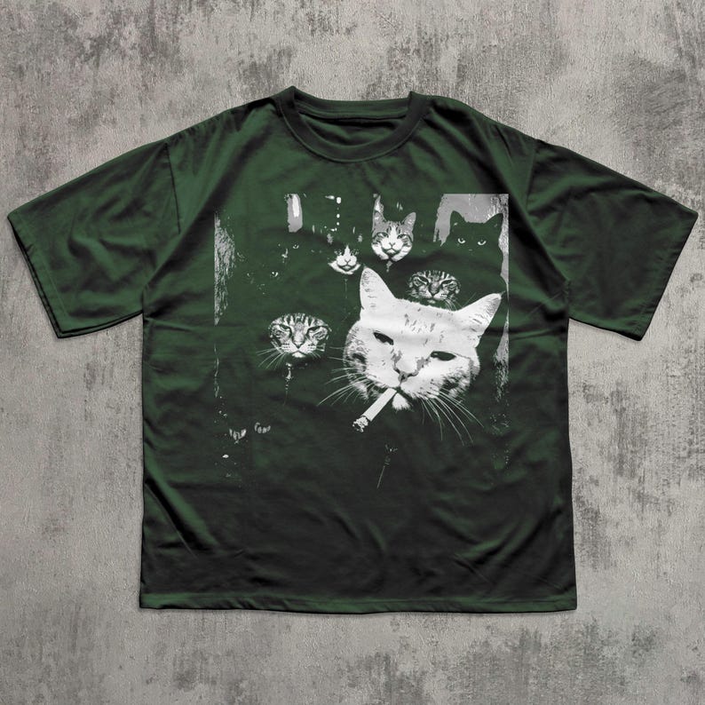 FUNNY GANGSTER CAT SHIRT, MEME CATS GRAPHIC TEE BT-0074