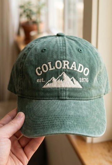 ARTISTIC ELK NATURE CAP, EMBROIDERED ROCKY MOUNTAINS COLORADO CAP  QB-04