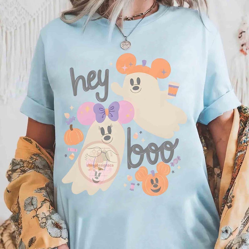 MICKEY AND MINNIE GHOST HALLOWEEN SHIRT, BOO TOO YOU T-SHIRT TR-00284