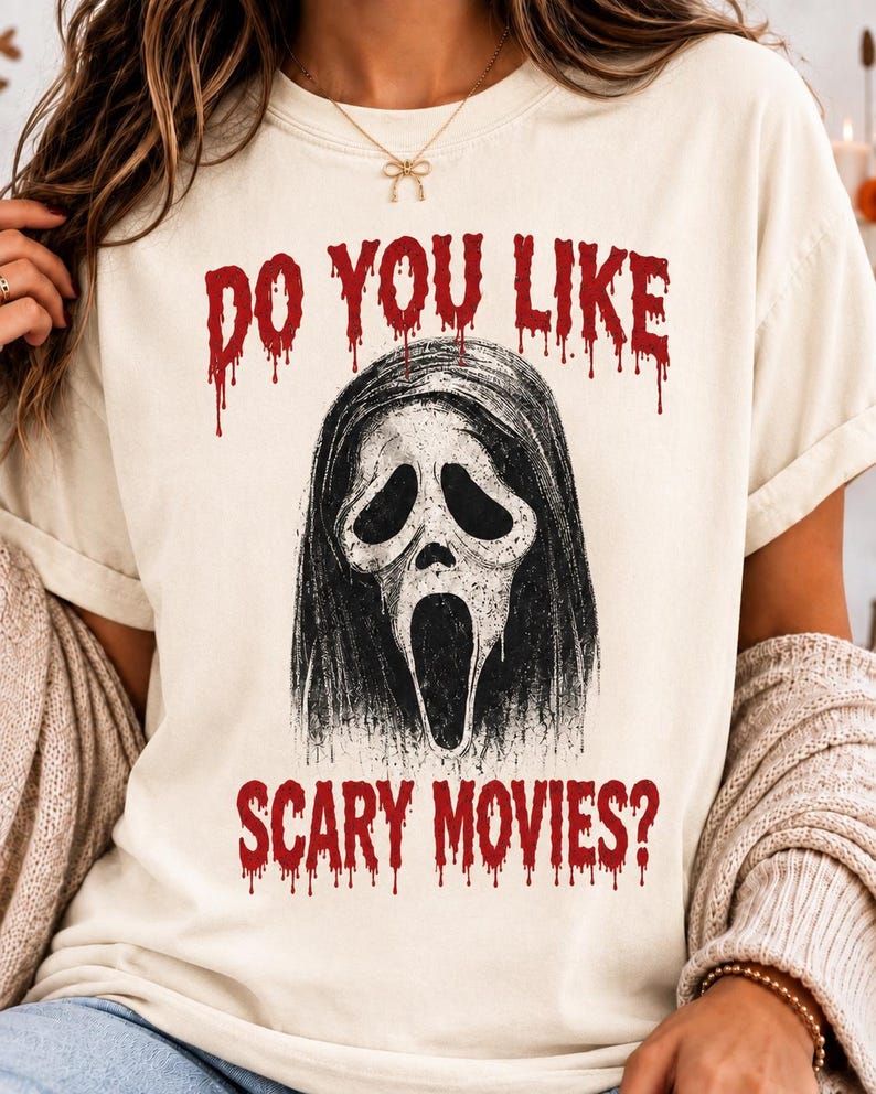 GHOSTFACE HORROR SHIRT, SCARY MOVIE SLASHER HALLOWEEN T-SHIRT TR-00281