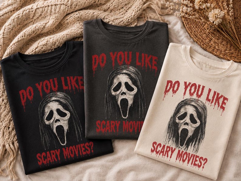 GHOSTFACE HORROR SHIRT, SCARY MOVIE SLASHER HALLOWEEN T-SHIRT TR-00281